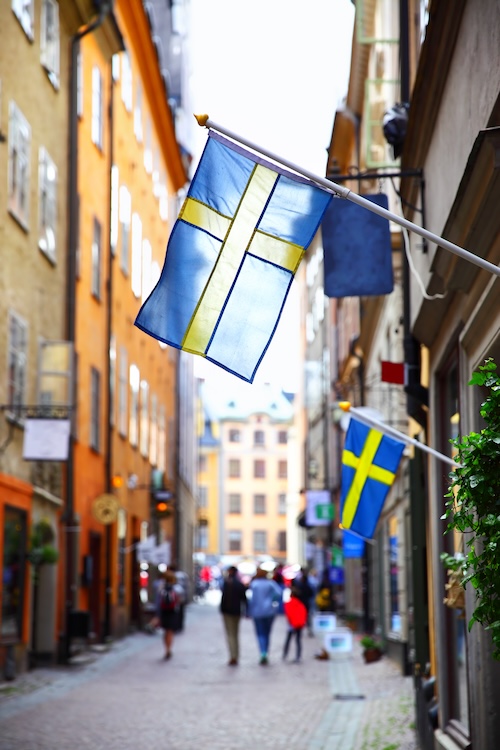 Drapeau suédois à Stockholm